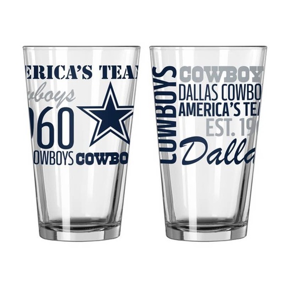 NFL Dallas Cowboys Pint Glass (1) Boelter Team Logo Spirit 16oz New Drink Texas - Picture 3 of 3